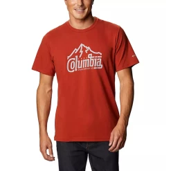 Promo ✨ Running Homme Columbia Columbia Path Lake Graphic Tee Ii ROUGE 💯