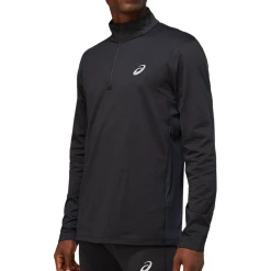 Meilleure affaire 🔔 Running Homme Asics Core Ls 1/2 Zip Winter Top NOIR ✔️