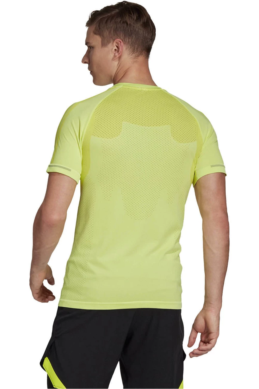Acheter 💯 Running Homme Adidas Primeknit Tee M JAUNE 😍 – Image 4