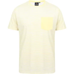 Budget 🧨 Running Homme South Shore South Shore T-shirt Rayé Avec Poche Poitrine Jaune/blanc Homme JAUNE 🌟