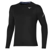 Nouveau 🎁 Course A Pied Homme Mizuno Maillot Manches Longues Mizuno Dryaeroflow NOIR 🎉