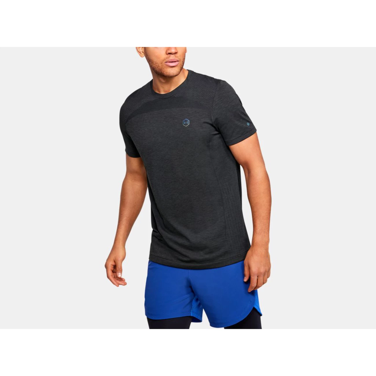 Remise ⭐ Fitness Homme Under Armour T-shirt Under Armour Rush™ Seamless Fitted NOIR ✨ – Image 3