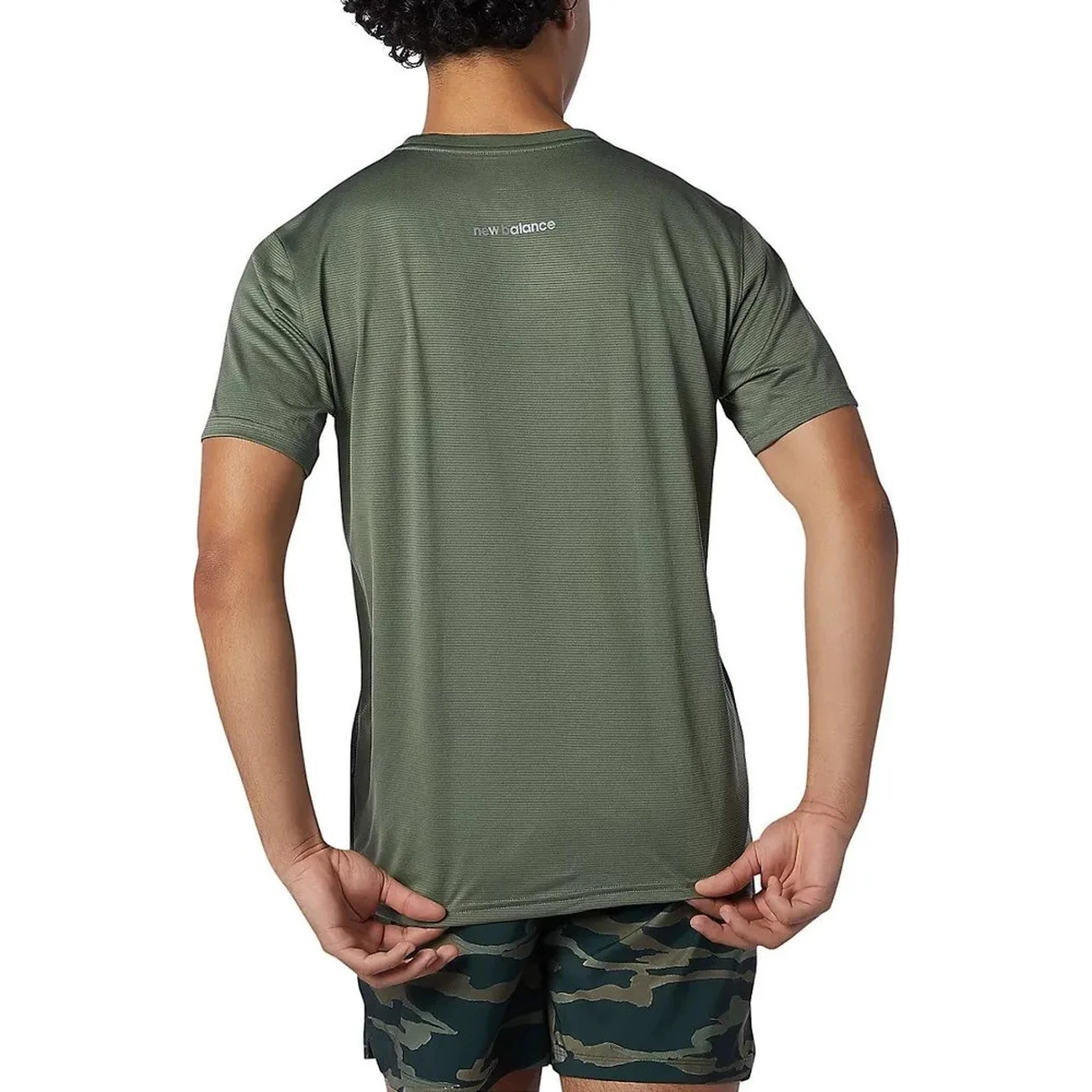 Grosses soldes 😍 Course A Pied Homme New Balance T-shirt New Balance Striped Accelerate VERT 🎉 – Image 5